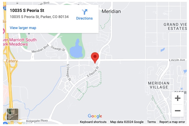 Google Map of DCSC Legacy Campus location (10035 S. Peoria St, Parker, CO 80134)